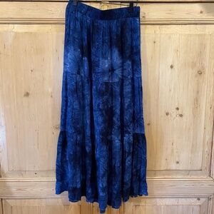 Qed London Tiered Layered Tie Dye Maxi Hippie Boho Fairycore Skirt Size Small